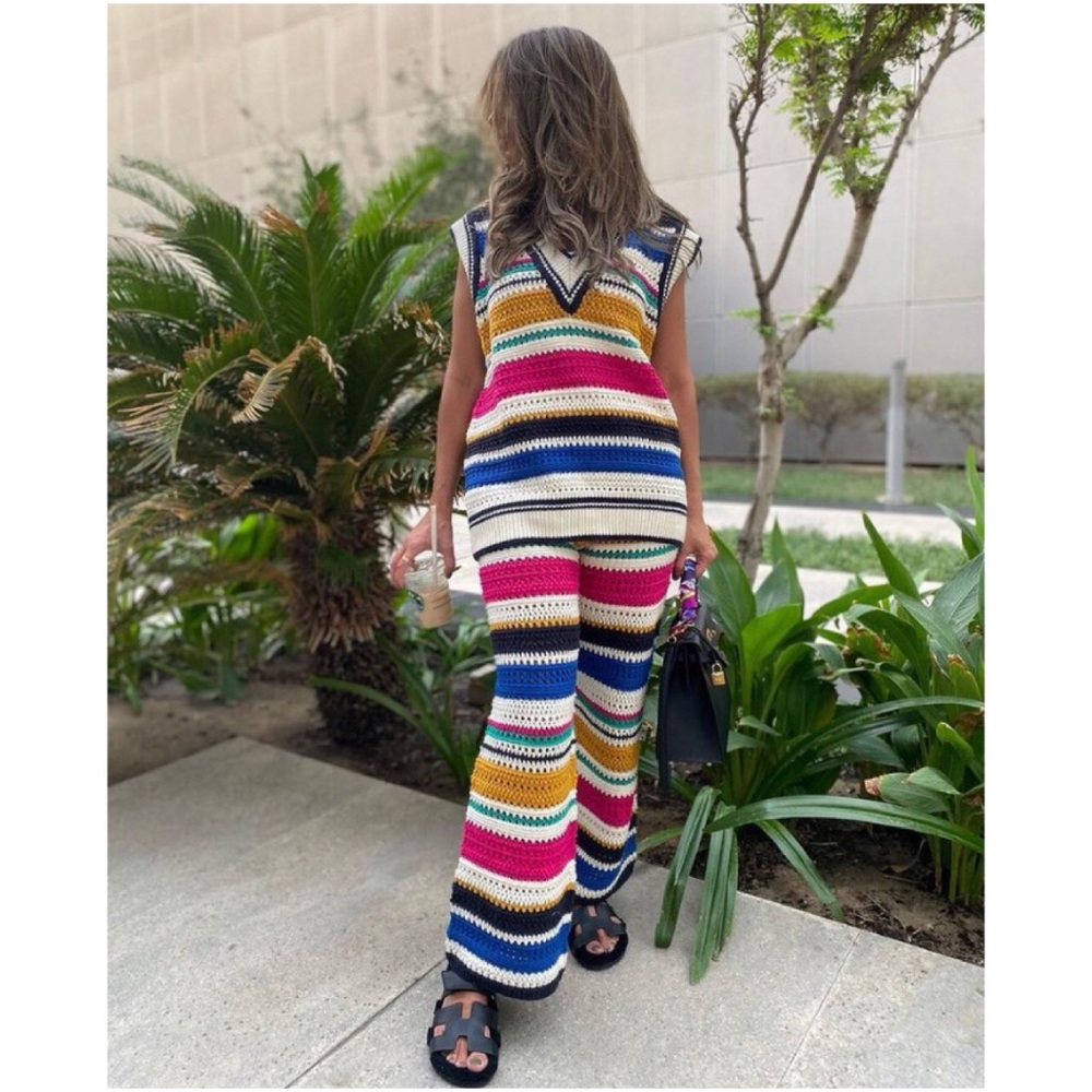 Zara Multicolor Striped Knit Set - Picture 13 of 14